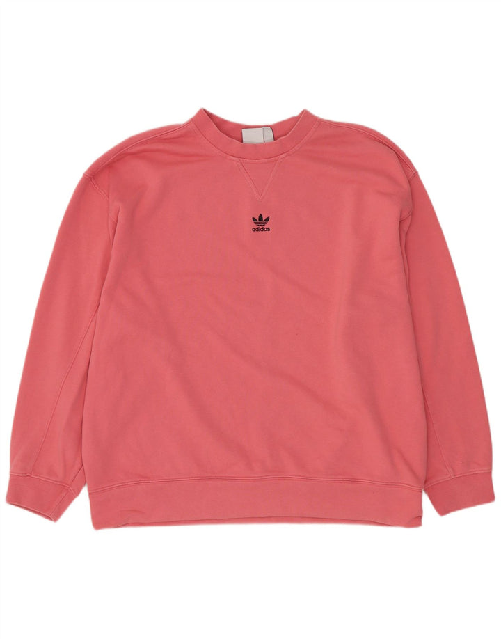 ADIDAS übergroßer Damen-Sweatshirt-Pullover, Gr. 10, klein, rosa, Baumwolle