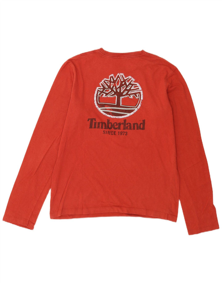 Timberland Herren Earthkeepers Graphic Top Langarm mittelrote Baumwolle