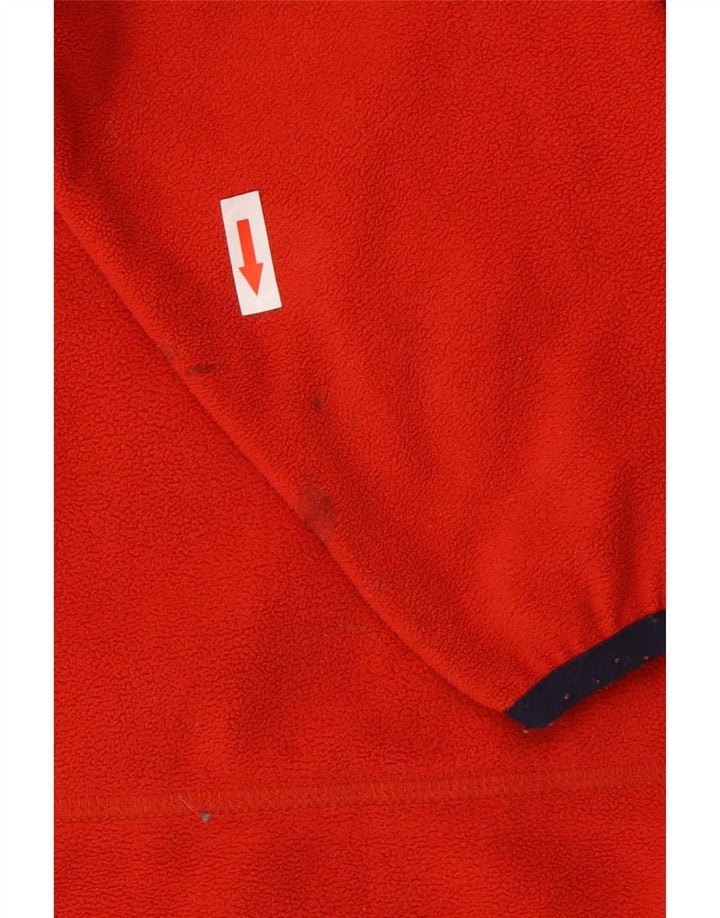 Asics Damen-Fleecepullover mit Reißverschluss am Hals, Mittelrotes Polyester