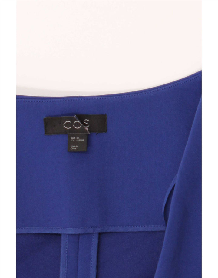 Cos Damen Wickelkleid EU 38 Mittelblaues Polyester