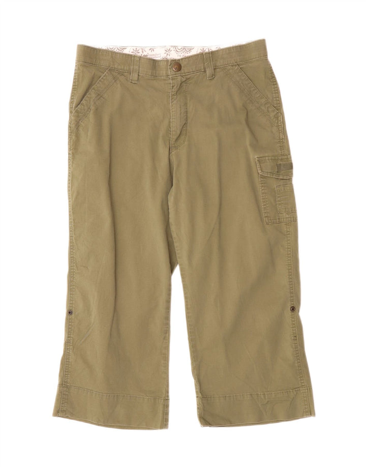 Lee Damen Cargo Caprihose US 12 Large W30 L20 Khaki Baumwolle