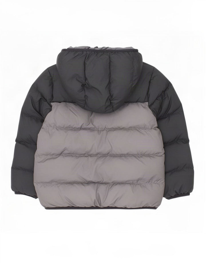 Adidas Wattierte Jacke mit Kapuze für Jungen, 6–7 Jahre, schwarzes Colourblock-Polyester