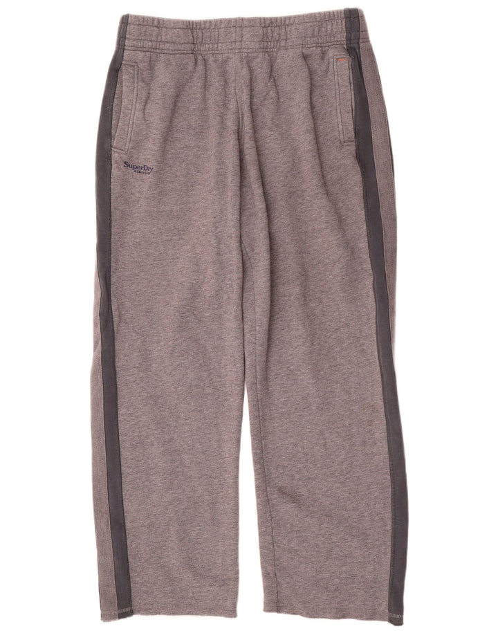 Superdry Herren-Trainingshose, große graue Colourblock-Baumwolle