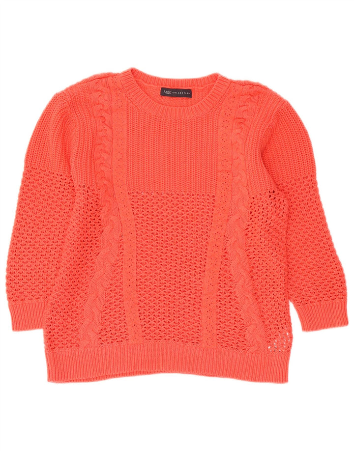 Marks & Spencer Damen-Pullover mit Rundhalsausschnitt, Gr. 12, mittelorange