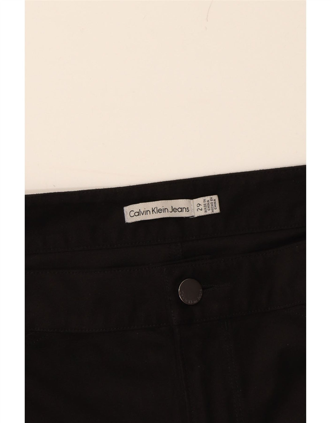 CALVIN KLEIN Womens Slim Chino Trousers W29 L27  Black Polyester Vintage Calvin Klein and Second-Hand Calvin Klein from Messina Hembry 