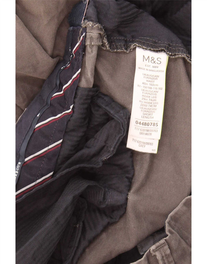 Marks & Spencer Herren Blue Harbour Gerade Chinohose W40 L29 Grau