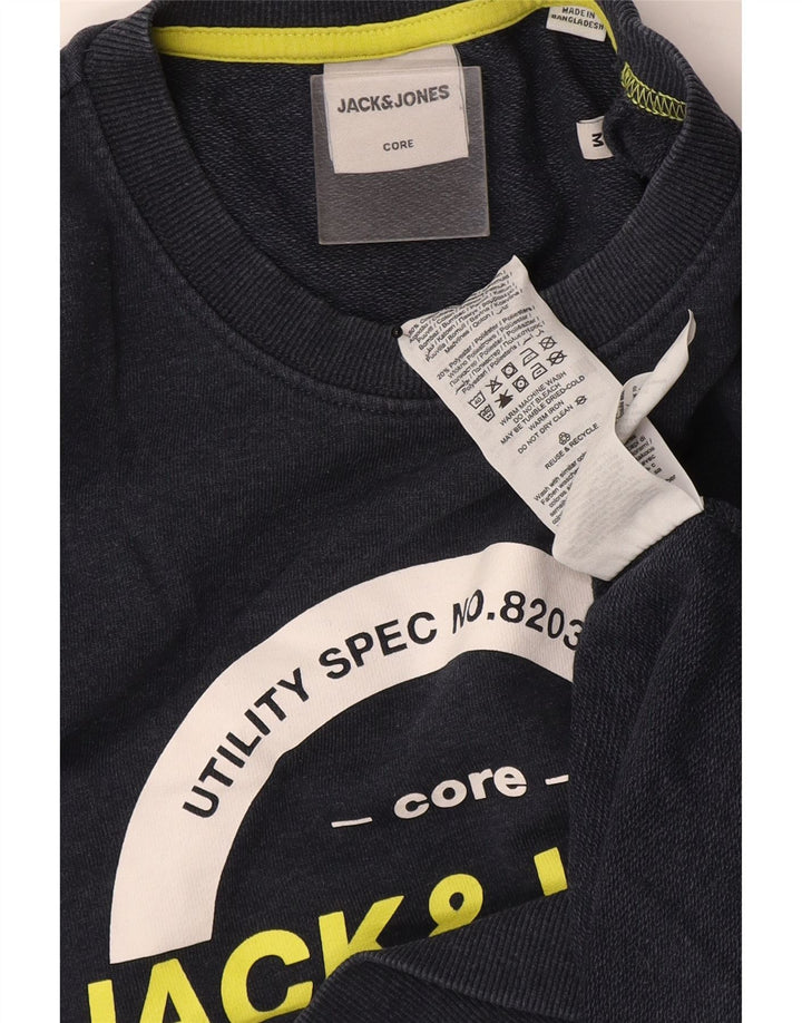 Jack & Jones Herren-Sweatshirt mit Grafik, mittlere marineblaue Baumwolle