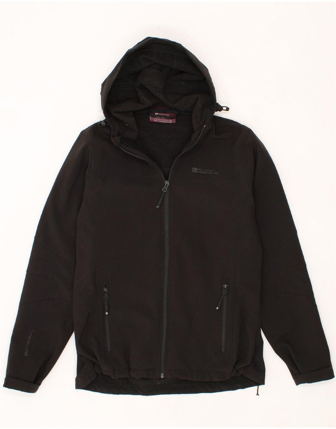 MOUNTAIN WAREHOUSE Womens Hooded Windbreaker Jacket UK 14 Large Black Vintage Mountain Warehouse and Second-Hand Mountain Warehouse from Messina Hembry 