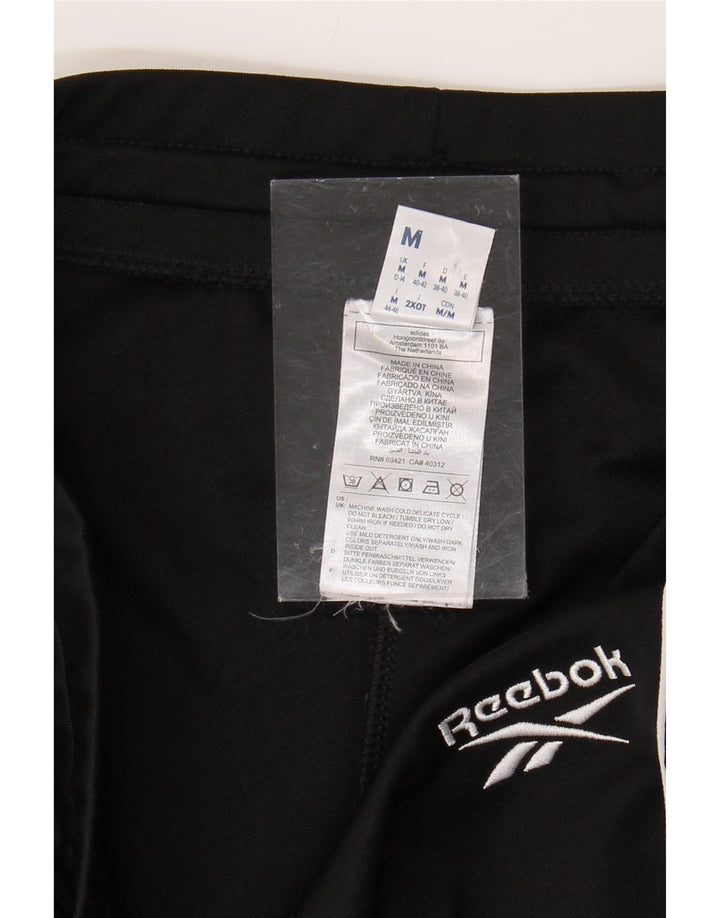 REEBOK Womens Graphic Tracksuit Trousers UK 14 Medium  Black Polyester