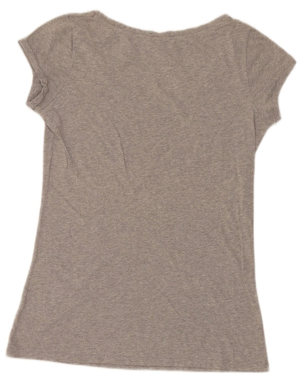 Benetton Womens Snoopy Regular Fit Graphic T-Shirt Top UK 10 Small Grey