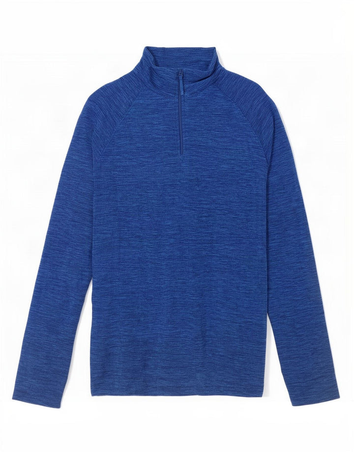 Mountain Warehouse Herren-Fleecepullover mit Reißverschluss am Kragen, mittelblau meliert