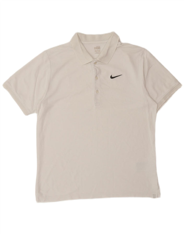 NIKE Herren-Poloshirt, mittelweiße Baumwolle