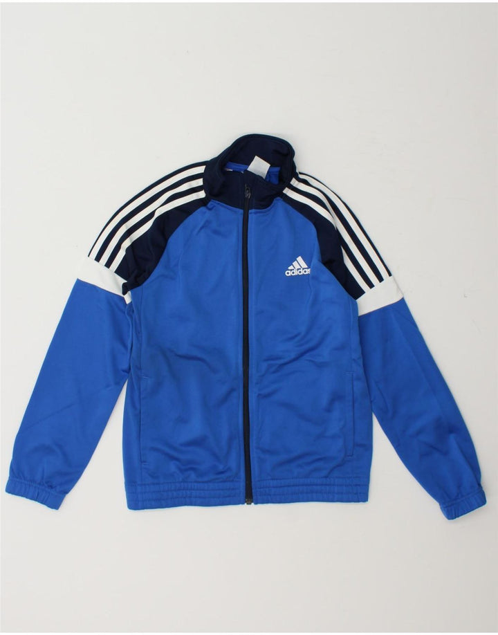 ADIDAS Boys Tracksuit Top Jacket 9-10 Years Blue Colourblock Polyester Vintage Adidas and Second-Hand Adidas from Messina Hembry 