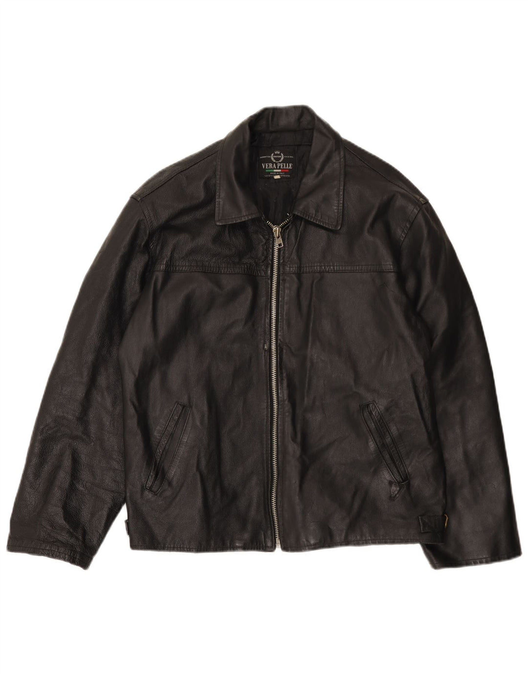 Vintage Herren Lederjacke UK 40 Großes schwarzes Leder