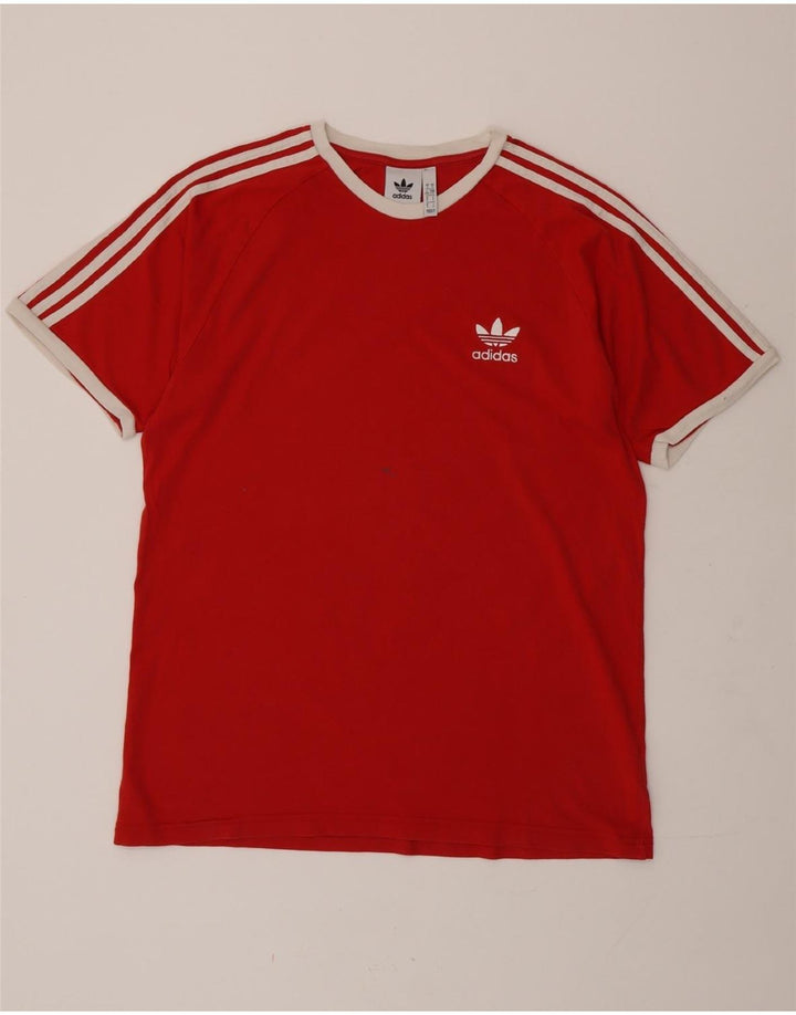 ADIDAS Herren T-Shirt Top Große rote Baumwolle