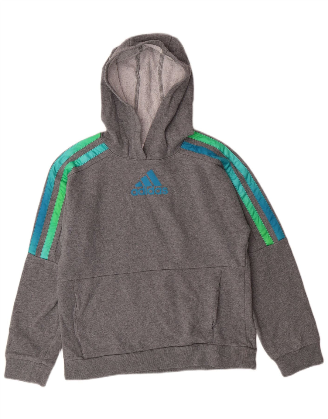 ADIDAS Kapuzenpullover für Jungen mit Grafik, 14–15 Jahre, Größe L, Grau, Baumwolle