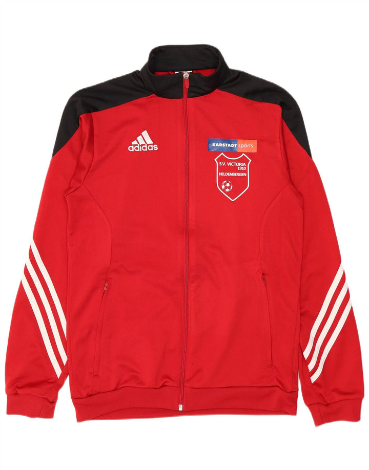 Adidas Herren-Trainingsanzugoberteil mit Grafik, Größe S, Rot, Farbblock-Polyester