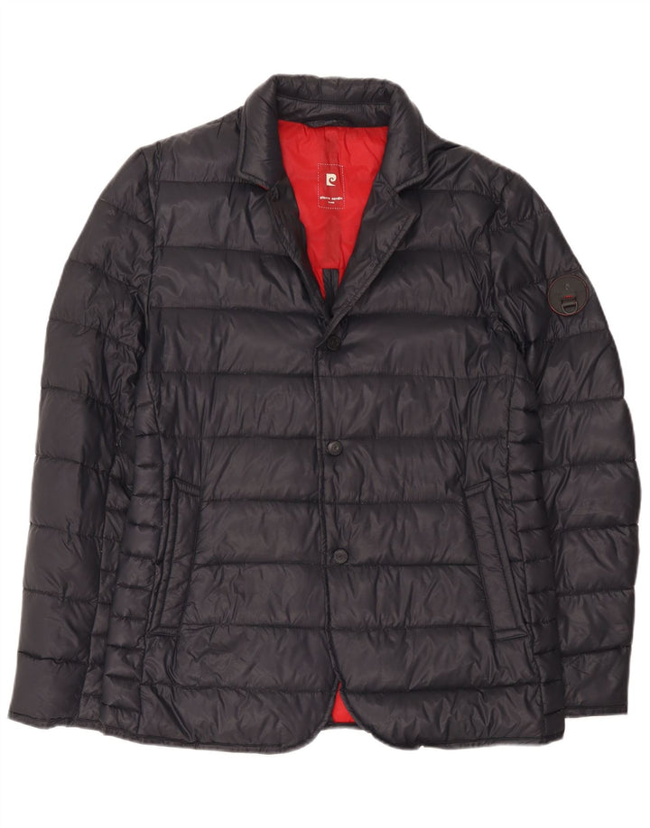 Pierre Cardin Herren-Blazer, wattierte Jacke, Größe 40, Größe L, Schwarz, Polyamid