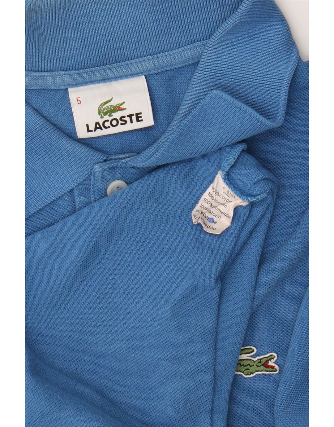 Lacoste Herren-Poloshirt, Größe 5, groß, blaue Baumwolle