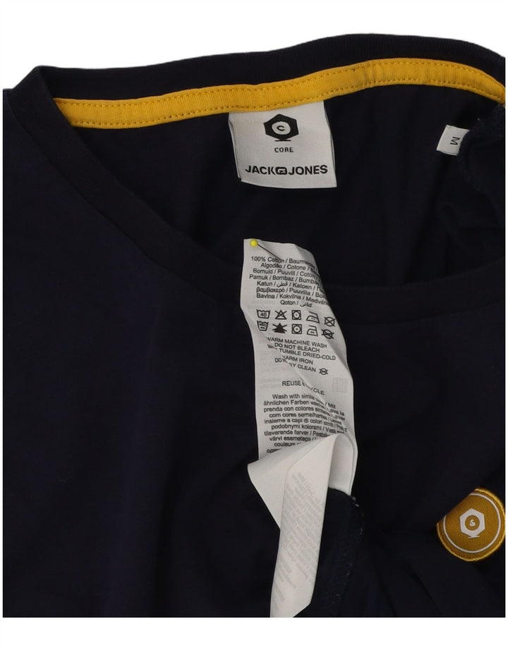 Jack & Jones Herren-T-Shirt-Oberteil aus Baumwolle in mittlerem Marineblau