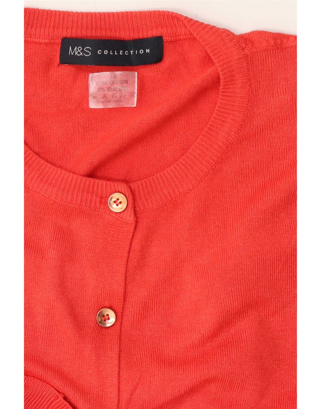 Marks & Spencer Damen-Cardigan mit normaler Passform, UK 12, mittelrot, Baumwolle