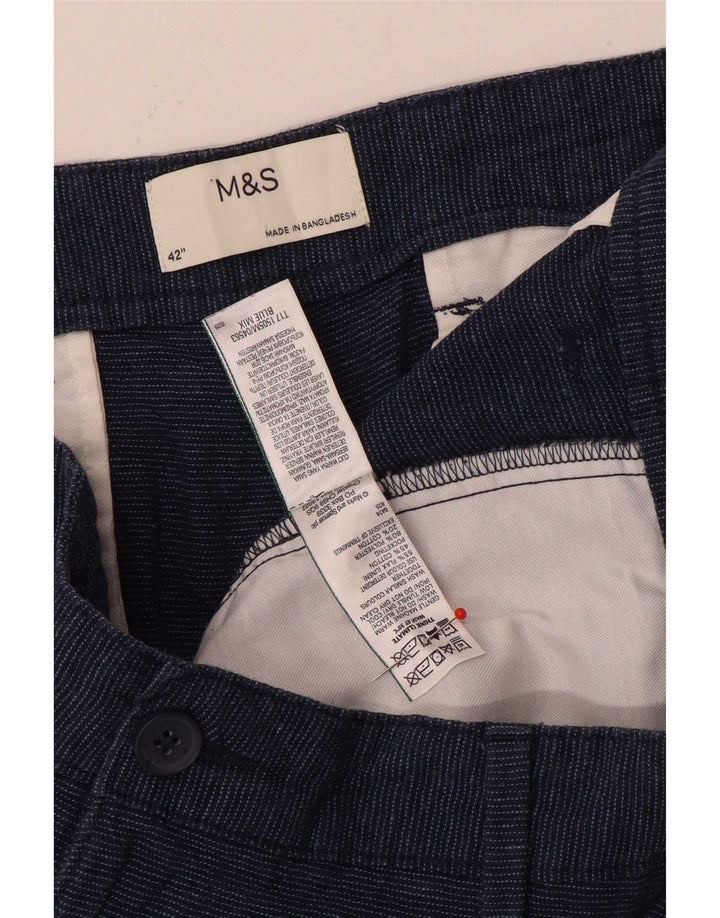 Marks & Spencer Herren Chinoshorts W42 2XL Blaues Leinen