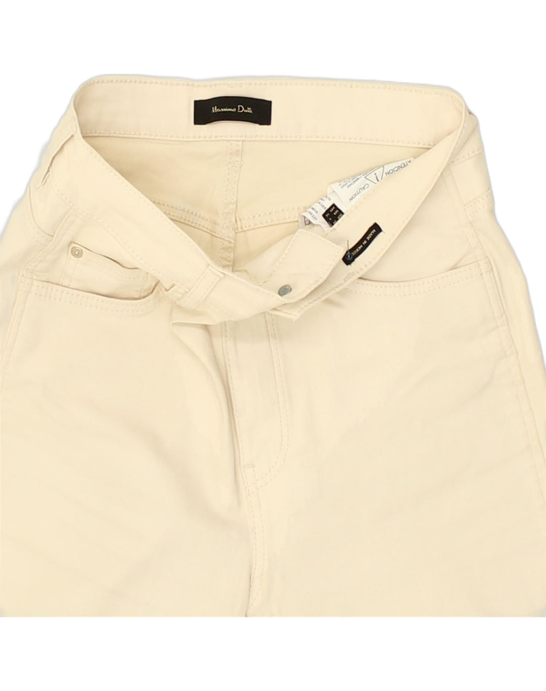 MASSIMO DUTTI Womens Bootcut Casual Trousers US 4 Small W25 L25 Off White | Vintage Massimo Dutti | Thrift | Second-Hand Massimo Dutti | Used Clothing | Messina Hembry 
