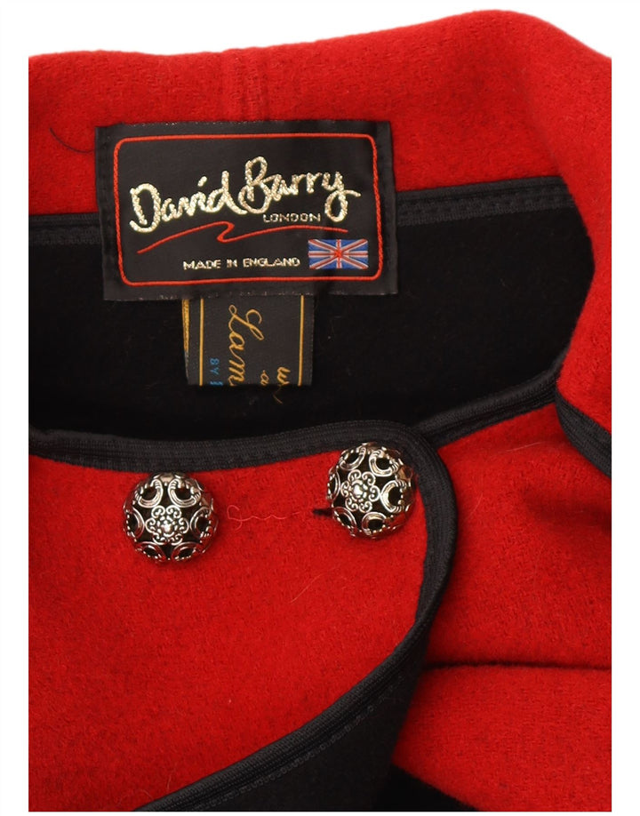 DAVID BARRY Damen Cape-Mantel, Einheitsgröße, rote Wolle