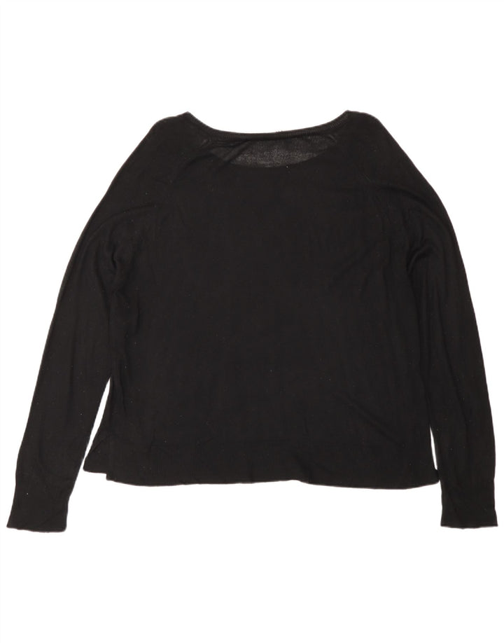 Zara Damen-Pullover mit U-Boot-Ausschnitt, Gr. 14, mittelschwarz