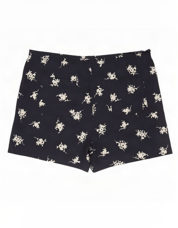 Marks & Spencer Freizeitshorts für Damen UK 22 3XL W44 Marineblaue, geblümte Baumwolle