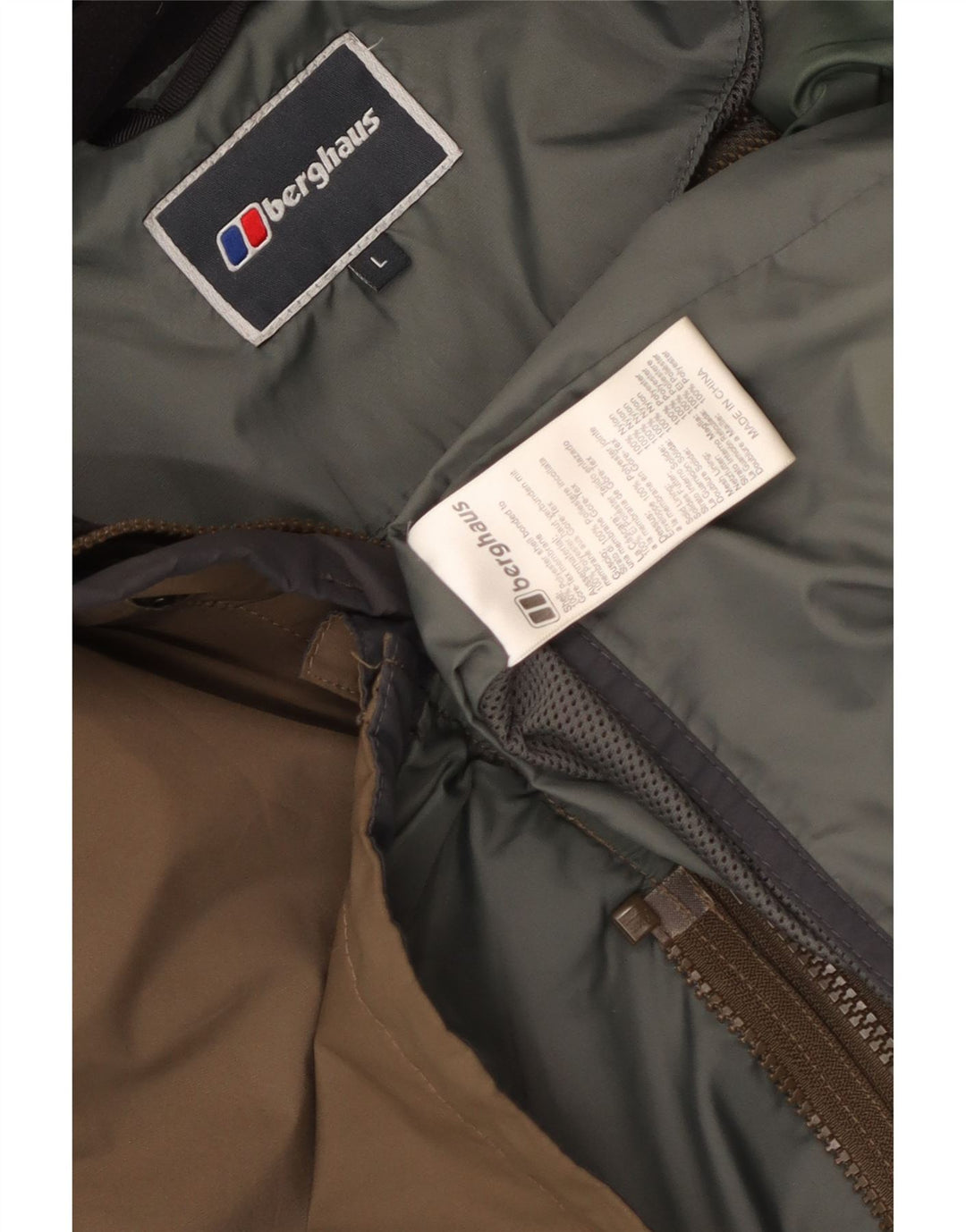 Berghaus Herren-Windbreakerjacke mit Kapuze, UK 40, großes braunes Nylon