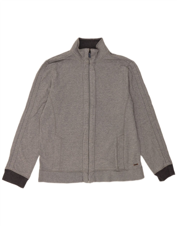 Hugo Boss Herren-Trainingsanzug-Top-Jacke XL aus grauer Baumwolle