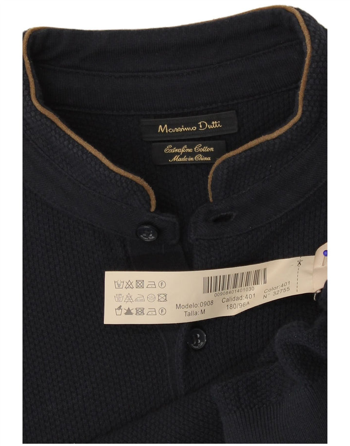 Massimo Dutti Herren-Poloshirt, mittelmarineblaue Baumwolle