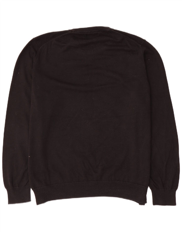 Marks & Spencer Herren-Pullover mit Rundhalsausschnitt, 3XL, schwarze Baumwolle