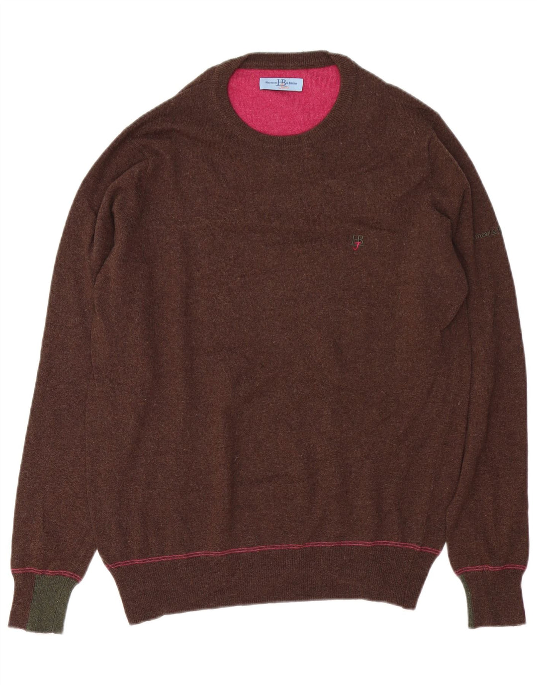 Harmont & Blaine Herren-Pullover mit Rundhalsausschnitt, mittelbraune Wolle