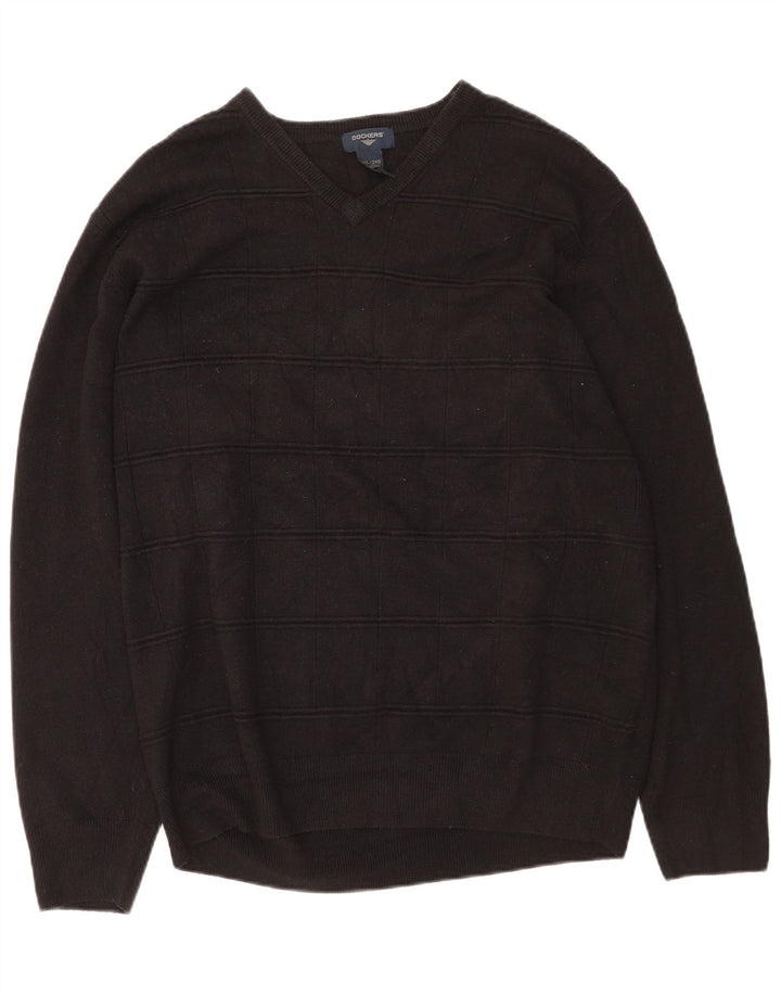 Dockers Herren-Pullover mit V-Ausschnitt, 2XL, schwarzes Acryl