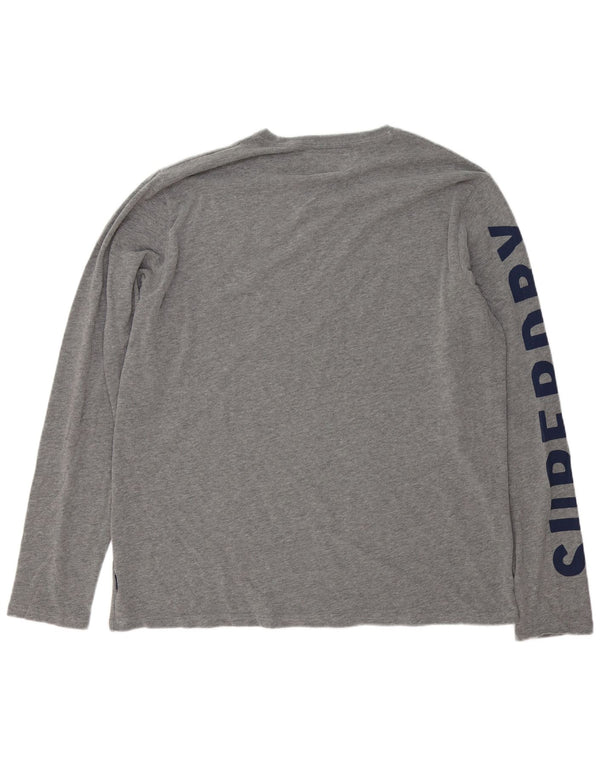 Superdry Herren Graphic Top Langarm 3XL Grau Baumwolle