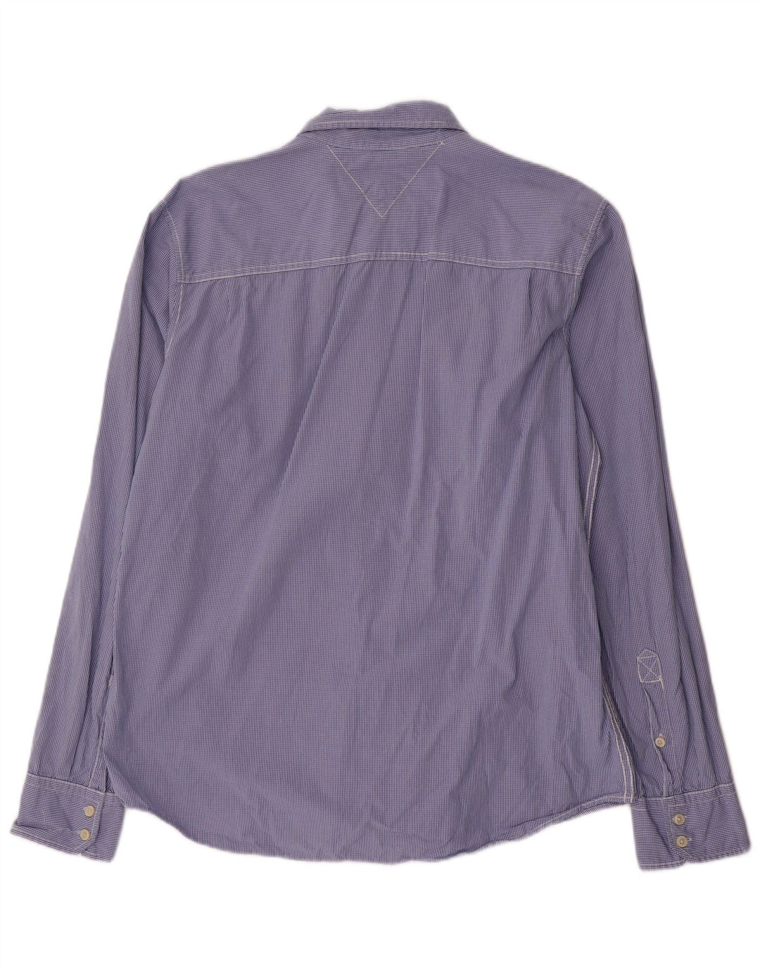 Tommy Hilfiger Herrenhemd 2XL, blaue Gingham-Baumwolle