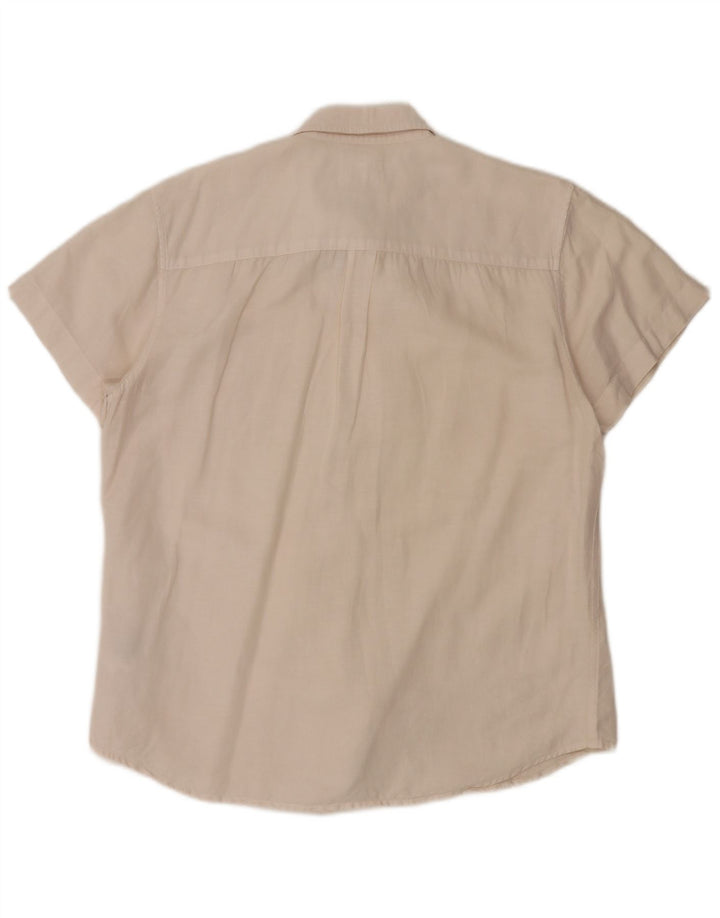 Wrangler Herren-Hemd, kurzärmelig, normale Passform, groß, aus weißem Leinen