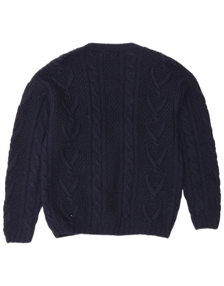 L.L.Bean Damen-Strickjacke in Übergröße, Gr. 10, Größe S, marineblau, Wolle