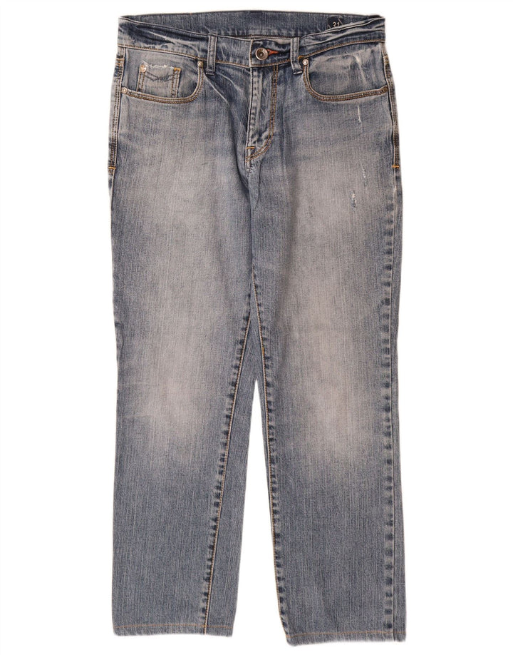 Rifle Damen Straight Jeans W31 L28 Blaue Baumwolle