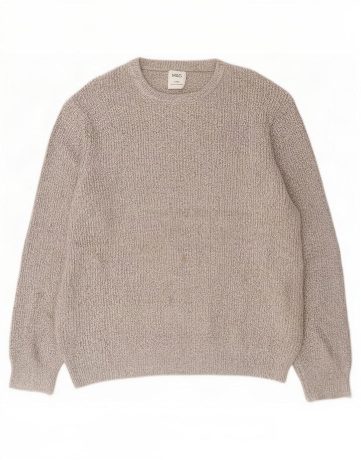 Marks & Spencer Herren-Pullover mit Rundhalsausschnitt, groß, beige, Polyamid