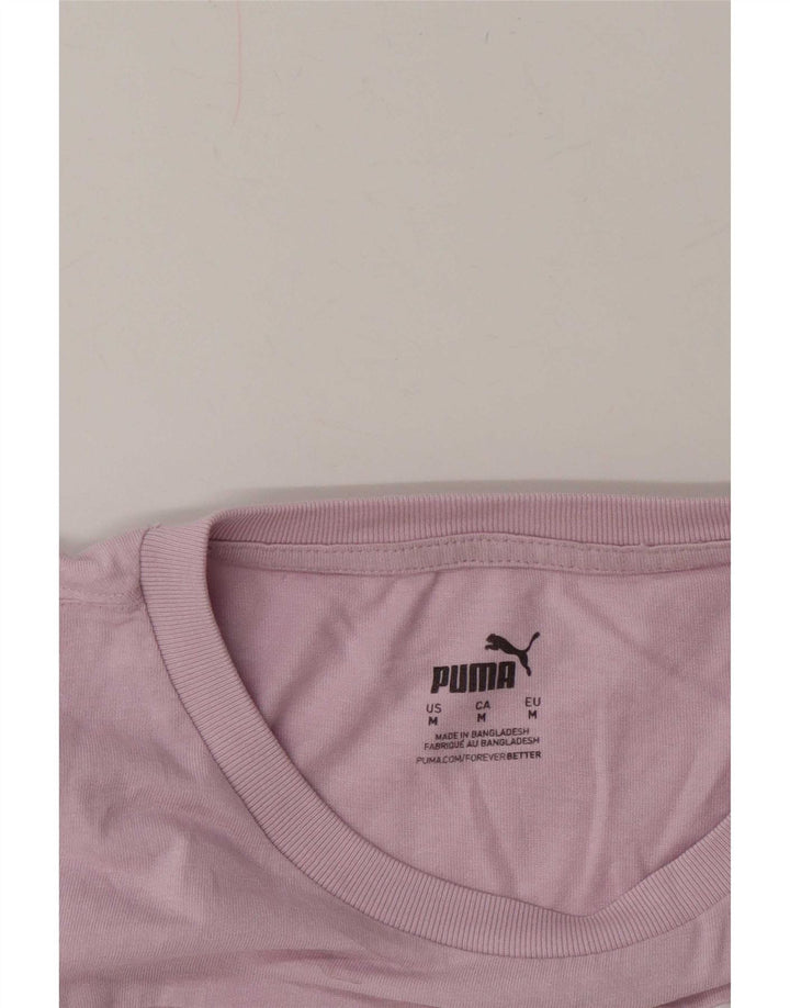 Puma Damen T-Shirt Top UK 12 Mittelrosa Farbblock