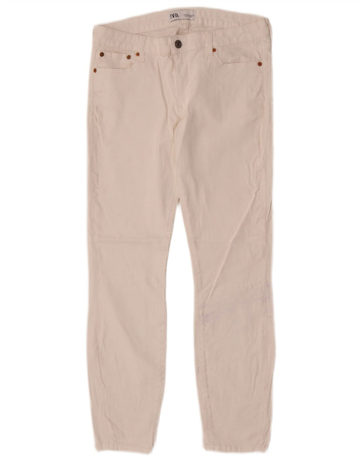 Zara Damen Slim Freizeithose EU 40 Medium W30 L27 Weiß