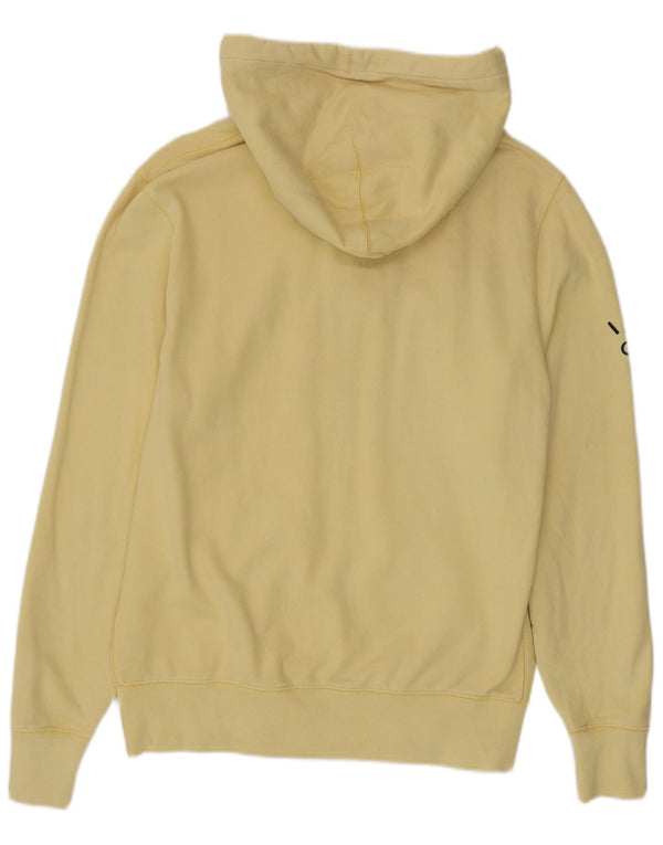 Jack Wills Herren-Kapuzenpullover mit grafischem Reißverschluss, groß, aus gelber Baumwolle