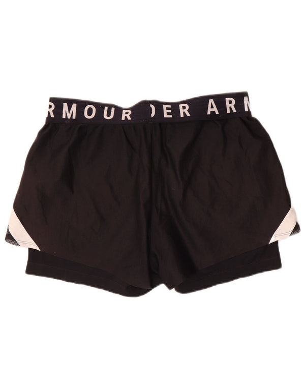 Under Armour Damen Heat Gear Sportshorts UK 14 Large Schwarz Colourblock