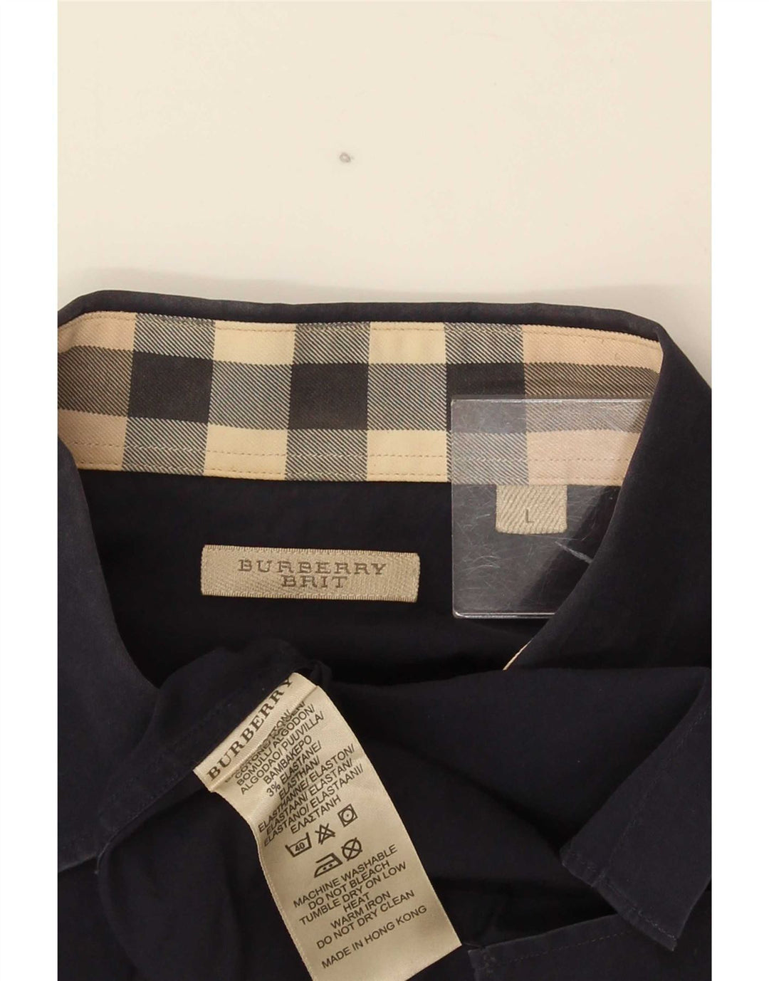Burberry Herren BRIT Hemd Große marineblaue Baumwolle