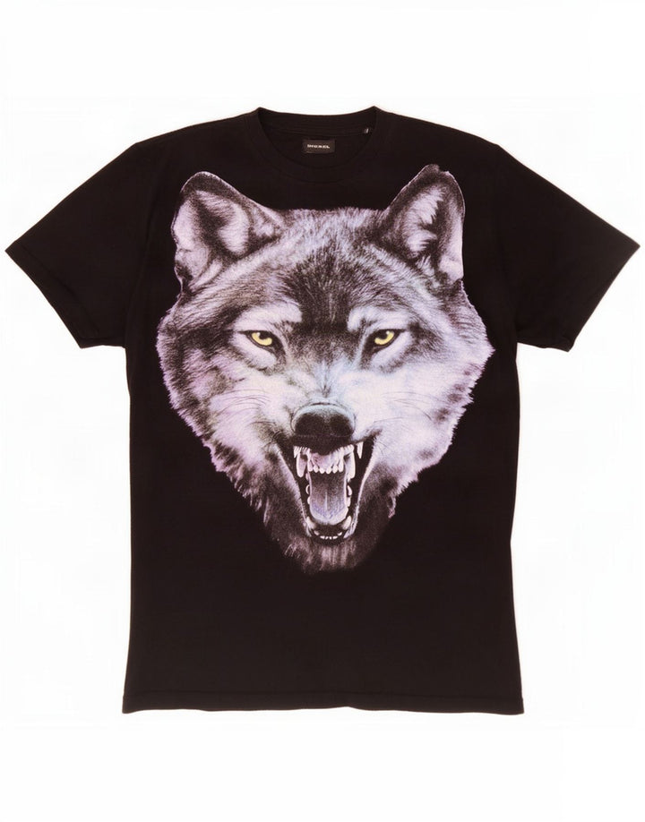 Diesel Herren-T-Shirt mit Grafik, mittelschwarze Baumwolle