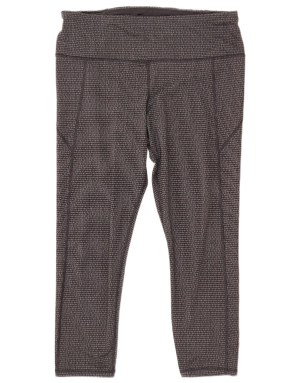 UNDER ARMOUR Damen Slim Fit Crop Leggings UK 18 XL Grau Geometrisch