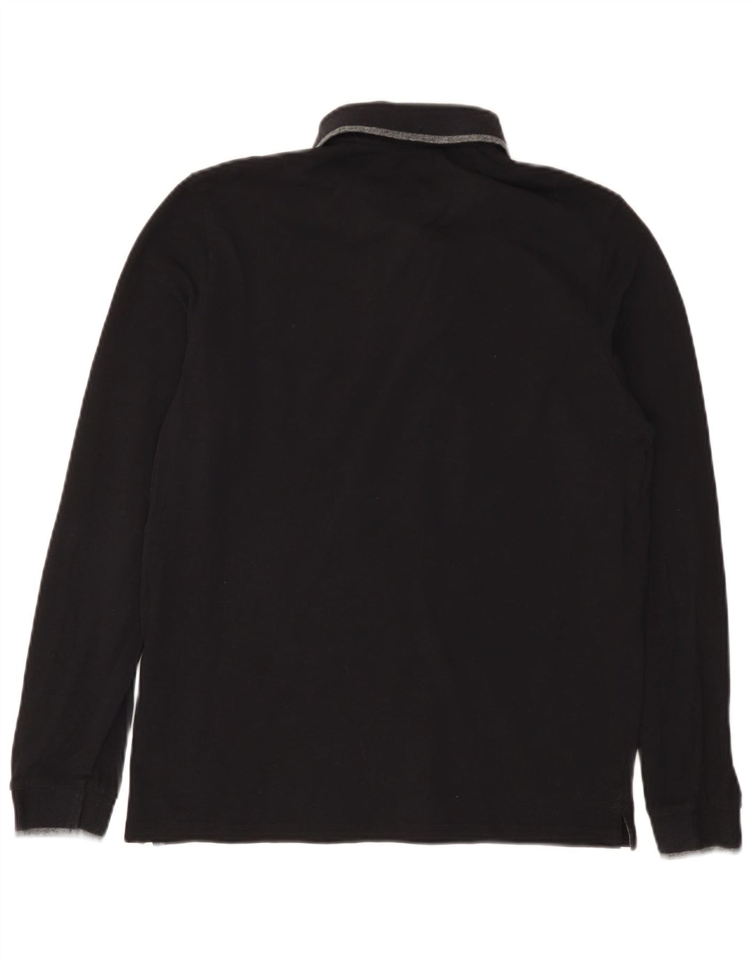 CHAMPION Herren-Langarm-Poloshirt, Größe S, Schwarz, Baumwolle